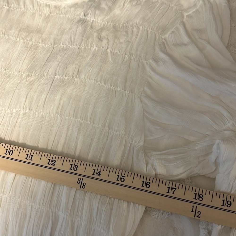 NWT Sanctuary Stay Together white ruched top, peplum style hem, women’s size XL. - Picture 8 of 10